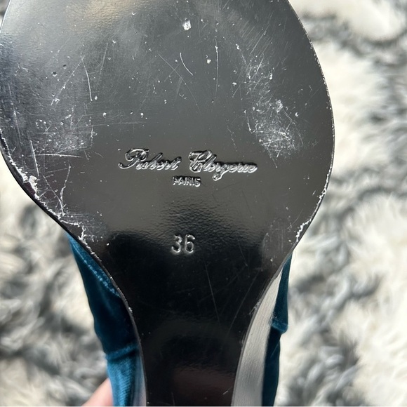 Robert Clergerie Paris Velvet Ankle Length Wedge Booties Boots - Picture 6 of 9